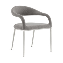Load image into Gallery viewer, Contemporary Upholstered Polyester Open Back Dining Arm Chairs (Set of 2) - Gray
