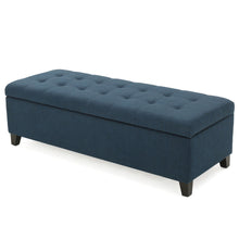 Load image into Gallery viewer, Nebulous - Fabric Upholstered Ottoman With Storage And Diamond Tufted Seat - Navy Blue