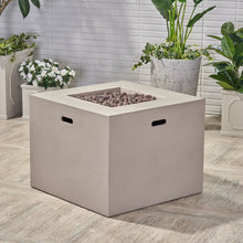Load image into Gallery viewer, Outdoor Patio Square Gas Burning Concrete Fire Pit 40,000 Btu