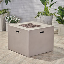 Load image into Gallery viewer, Outdoor Patio Square Gas Burning Concrete Fire Pit 40, 000 Btu