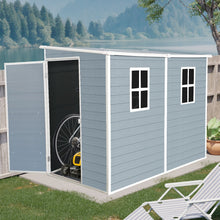 Load image into Gallery viewer, Outdoor Storage Shed With Floor Resin Shed With Two-Window, Waterproof, Lockable Doors For Patio, Yard, Lawn