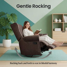 Load image into Gallery viewer, Extra Wide Swivel Recliner Glider Chair With Footrest - Brown