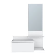 Load image into Gallery viewer, 36" Wood Wall Mounted Accent Cabinet With Drawer And Mirror - Silver And White