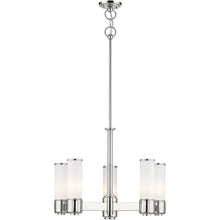 Load image into Gallery viewer, 20'' Five-Light Dimmable Chandelier With Shades - Nickel / Pearl Silver