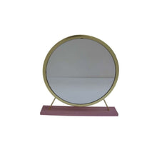Load image into Gallery viewer, 19" Round Metal Framed Freestanding Mirror - Brass
