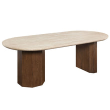 Load image into Gallery viewer, Leonardo - Dining Table - Travertine Top & Dark Oak