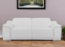 Load image into Gallery viewer, Leather USB Sofa With Silver Legs - White