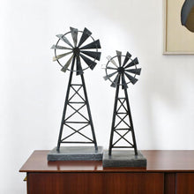 Load image into Gallery viewer, Windmill Tabletop Sculpture (Set of 2) - Pewter