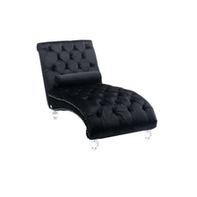 Load image into Gallery viewer, Velvet Chaise Lounge Indoor, Button Tufted Upholstered Chaise Lounge Chair With Pillow