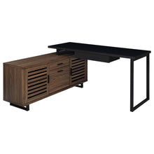 Load image into Gallery viewer, Rodger - L Shape Office Desk With Storage, Workstation For Home Or Office - Walnut