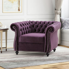 Load image into Gallery viewer, Nexuson - Upholstered Chesterfield Chair With Deep Tufted And Nailhead Trim