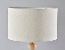 Load image into Gallery viewer, Solid Wood Candlestick Table Lamp With Off-White Drum Shade - Brown