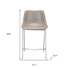 Load image into Gallery viewer, 26" Steel Low Back Counter Height Bar Chairs (Set of 2) - Gray And Silver