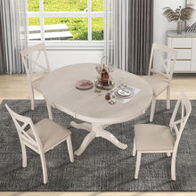 Load image into Gallery viewer, Modern Dining Table Set For 4, Round Table And 4 Kitchen Room Chairs, 5 Piece Kitchen Table Set For Dining Room, Dinette, Breakfast Nook