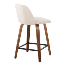 Load image into Gallery viewer, Toriano - Mid Century Modern Fixed Height Counter Stool With Swivel & Square Footrest (Set of 2)