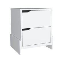 Load image into Gallery viewer, 17" x 14.6" x 19.9" Two Drawer Faux Wood Nightstand - White