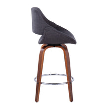 Load image into Gallery viewer, Fabrico - Mid Century Modern, Fixed Height Counter Stool With Round Footrest (Set of 2)