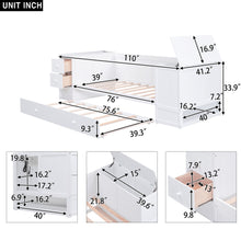Load image into Gallery viewer, Daybed With Storage Arms, Trundle And Charging Station