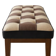 Load image into Gallery viewer, Checkered Bench For Entryway - Black / Brown / Cream