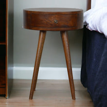 Load image into Gallery viewer, Nordic Chestnut Circular Nightstand