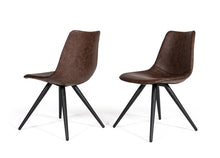 Load image into Gallery viewer, Upholstered Faux Leather Dining Room Side Chairs (Set of 2) - Brown