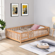 Load image into Gallery viewer, Solid Floor Bed With Door And Fence For Children