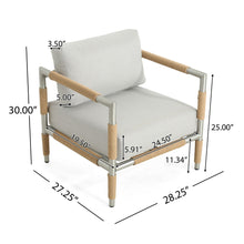 Load image into Gallery viewer, Oriana - Aluminum Outdoor Patio Armchair With Thick Cushions - Light Gray