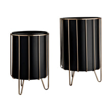 Load image into Gallery viewer, Round Pot Planters (Set of 2) (609410) - Black