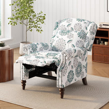 Load image into Gallery viewer, Push Back Recliner Chair Upholstered Recliner Armchair With Classic Wing Back And Solid Gourd-Shaped Legs