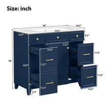 Load image into Gallery viewer, Bathroom Vanity With Ceramic Sink, Soft Close Doors, Adjustable Shelves