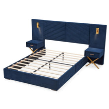 Load image into Gallery viewer, Comfortable Upholstered Bed With Vertical Channel Tufted Wingback Headboard