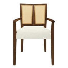 Load image into Gallery viewer, Mid Century Modern Arm Dining Chairs With Rattan Backrest