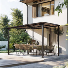 Load image into Gallery viewer, Wall Mounted Outdoor Pergola Gazebo, Heavy Duty Metal Awning With Roof
