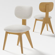 Load image into Gallery viewer, Upholstered Fabric Dining Side Chairs (Set of 2) - Natural / Beige