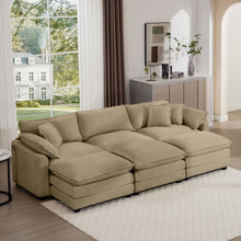 Load image into Gallery viewer, Modern Oversized Modular Cushion Sofa With Ottoman, Low Back, Deep Seating Sofa Set
