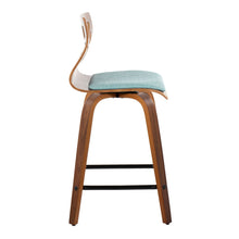 Load image into Gallery viewer, Folia - Mid Century Modern Fixed Height Counter Stool With Swivel With Square Footrest (Set of 2)