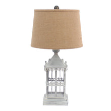 Load image into Gallery viewer, 26" Metal Table Lamp With Brown Drum Shade - Gray
