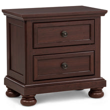 Load image into Gallery viewer, 1 Piece Nightstand, 2 Drawer Storage Bedroom Furniture - Brown / Cherry
