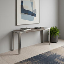 Load image into Gallery viewer, Solid Wood Metal Double Pedestal Console Table - Gray / Silver