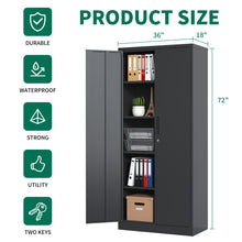 Load image into Gallery viewer, Heavy Metal Garage Storage Cabinet With Locking Doors, Steel, Adjustable Shelves