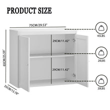 Load image into Gallery viewer, Kitchen Storage Cabinet With Double Doors, Adjustable Shelves, Sideboard Buffet For Dining Room - White