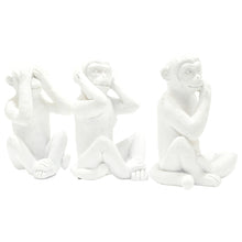 Load image into Gallery viewer, Monkey Tabletop Sculpture (Set of 3) - White
