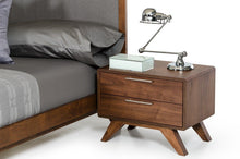 Load image into Gallery viewer, 18" Wood And Solid Wood Two Drawer Nightstand - Dark Brown