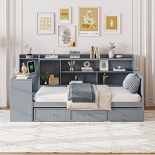 Load image into Gallery viewer, Daybed With 3 Drawers USB Ports And Desk