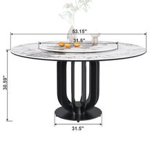 Load image into Gallery viewer, Round Dining Table With Carbon Steel Base And Lazy Susan Industrial Style - Black / White