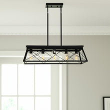 Load image into Gallery viewer, Five Light Metal Chandelier With Shades - Black