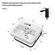 Load image into Gallery viewer, Wall Mounted Bathroom Sink With Towel Bar & Overflow - White / Black