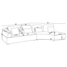 Load image into Gallery viewer, Lincoln - Upholstered Curved Sectional Sofa With Pillow Back Cushions - Gray