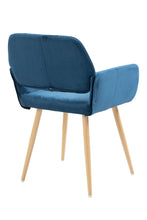 Load image into Gallery viewer, Upholstered Velvet Open Back Dining Chair - Blue
