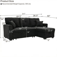 Load image into Gallery viewer, Sleeper Sectional With Pull Out Bed, Reversible Chaise